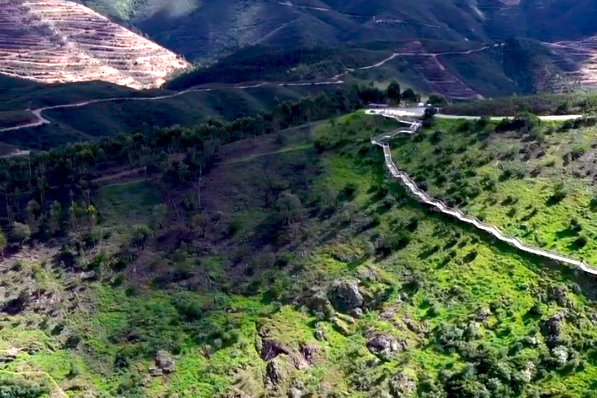 Lush mountain landscape in Monchique with rich green vegetation